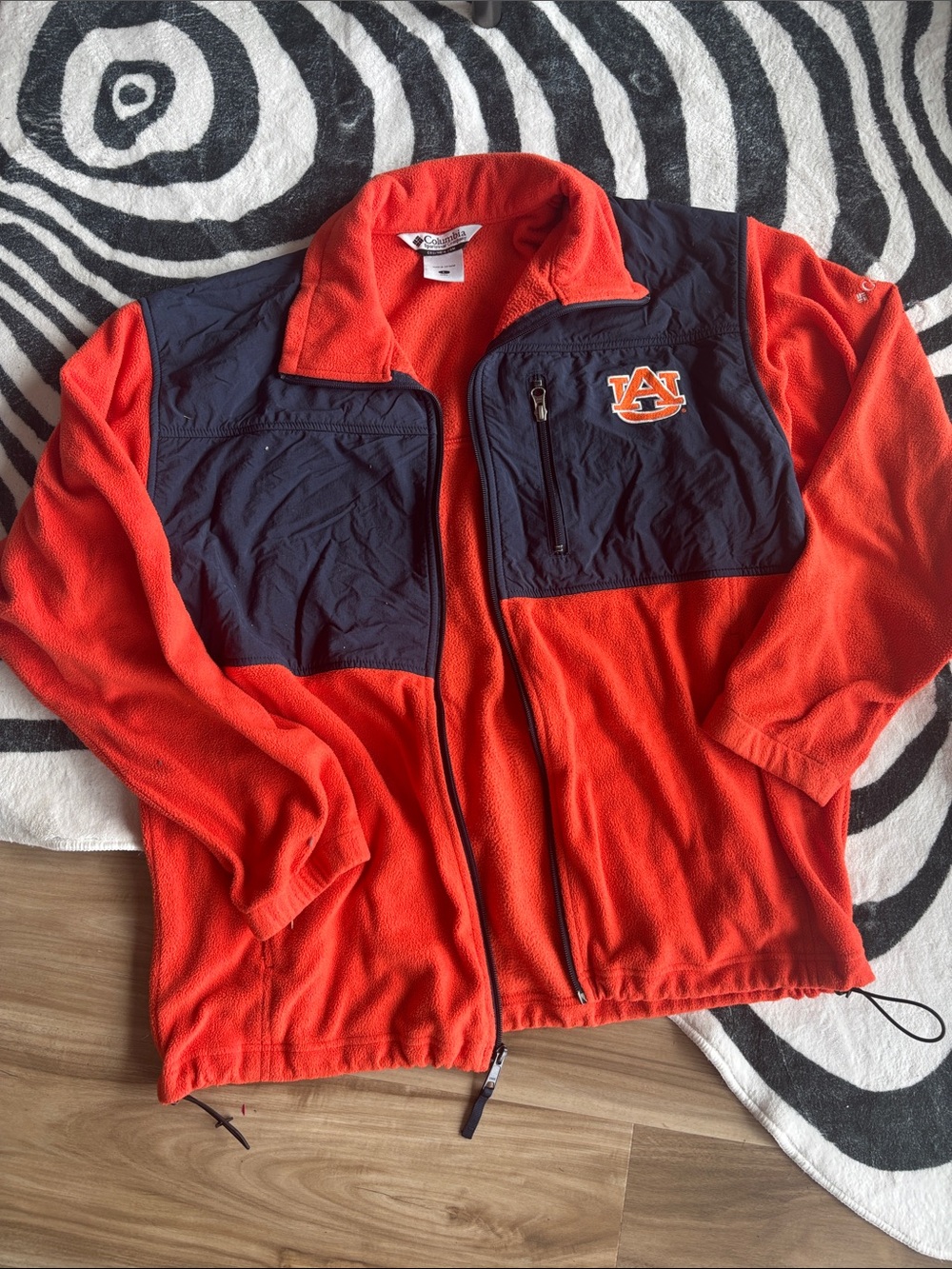 Auburn Columbia Performance Fleece Jacket in Orange and Navy